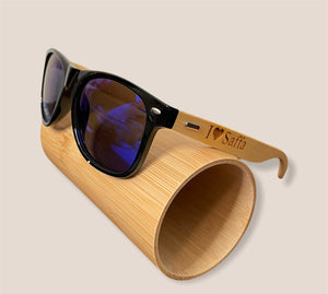 Bambus Sonnenbrille Lasergravur "I LOVE SAFFA"