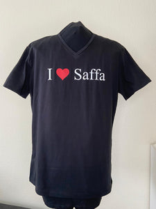 I Love Saffa / Dampfer Sepperl / T-Shirt  V-Ausschnitt Herren